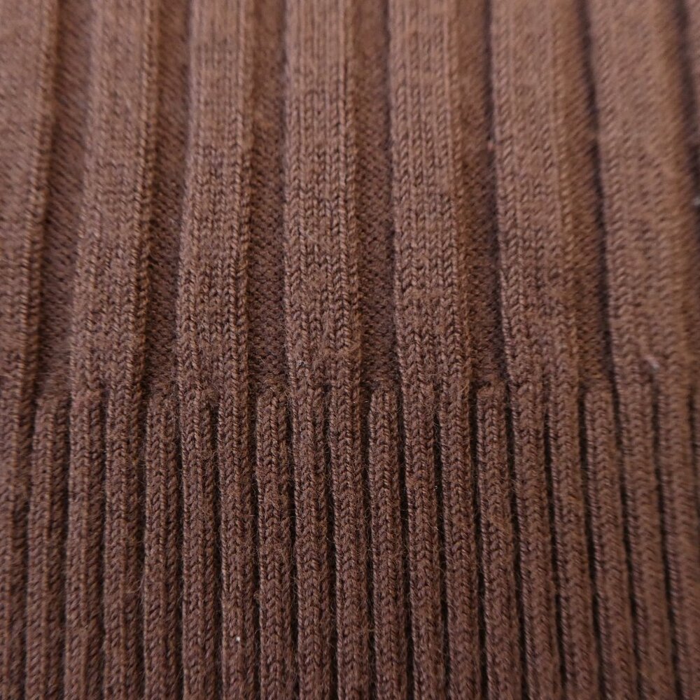 Vintage Bette Paige Brown Ribbed Knit Pullover Sweater Turtleneck Half Sleeves L - Picture 6 of 8